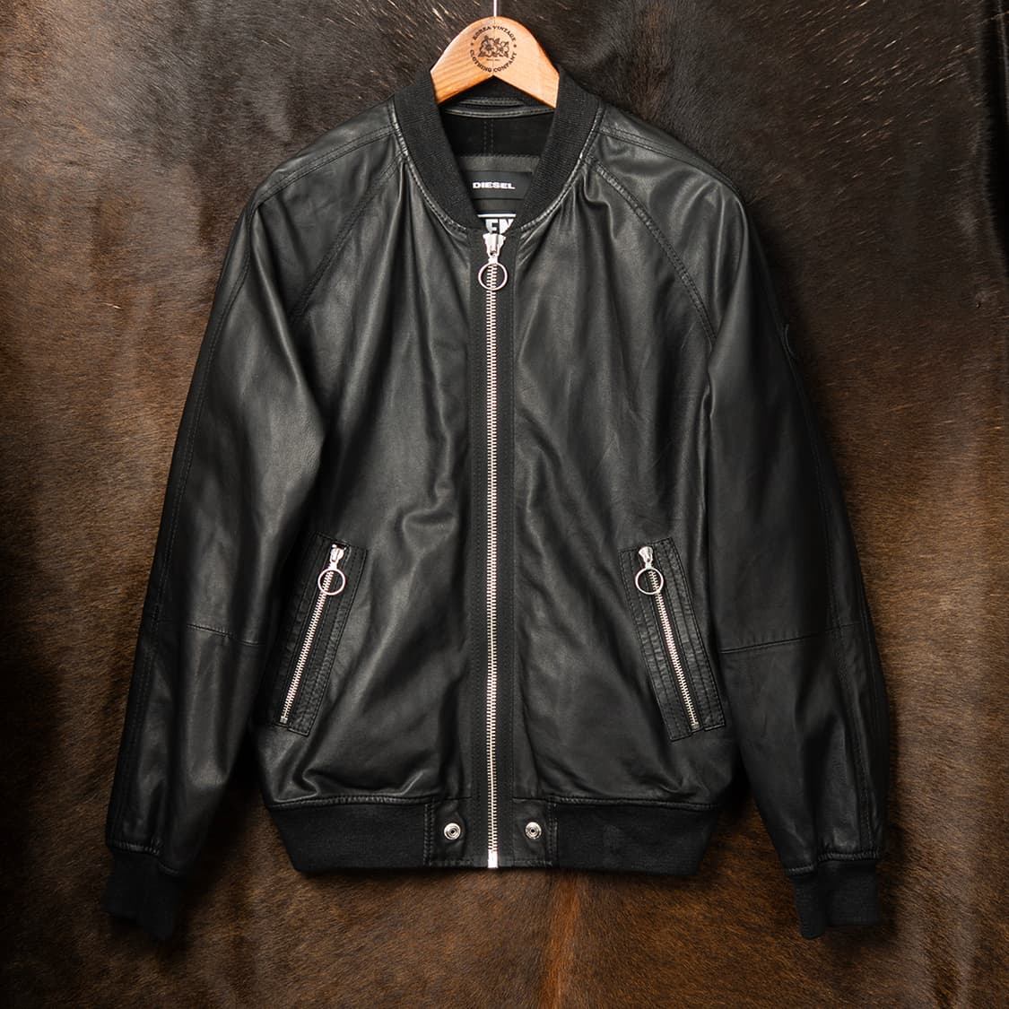 [S] 디젤 램스킨 레더 봄버 자켓 블루종  상품이미지1