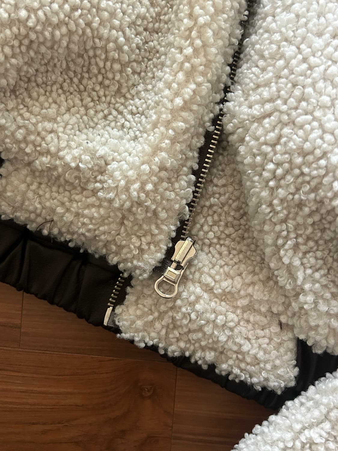 바이바이섭 리버시블 Faux 레더 점퍼 브라운 상품이미지6