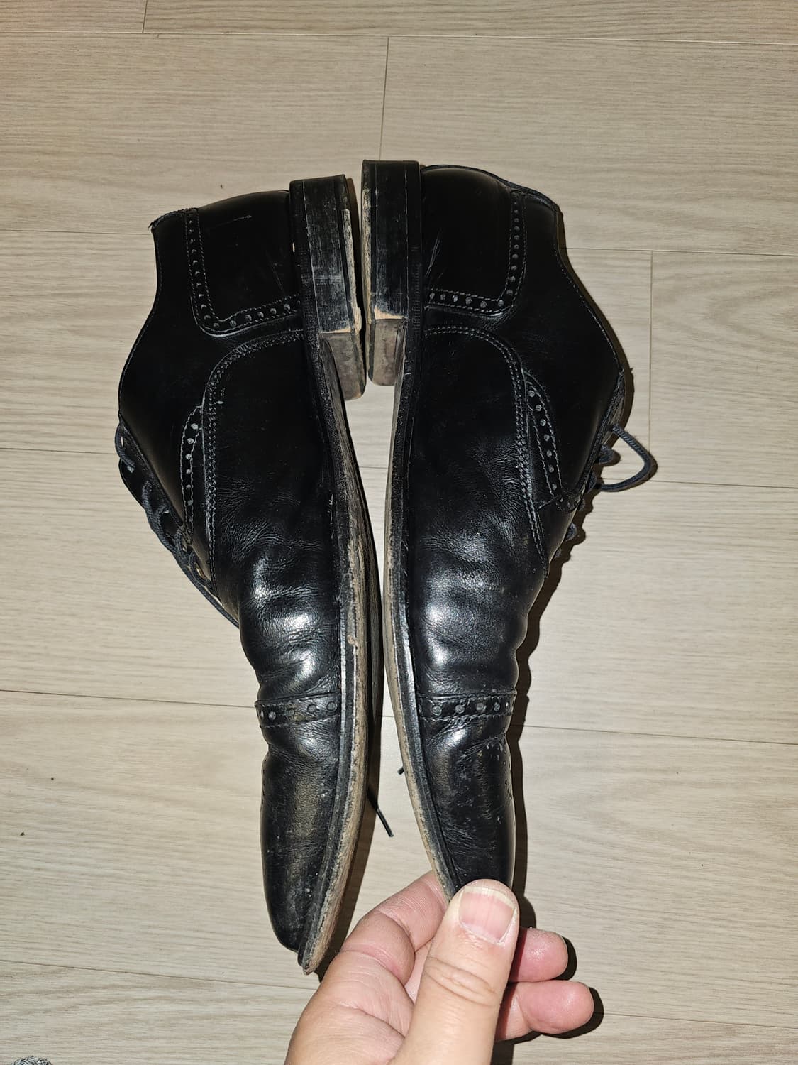 카날리 canali 블랙 남성용 가죽 정장 구두 상품이미지3