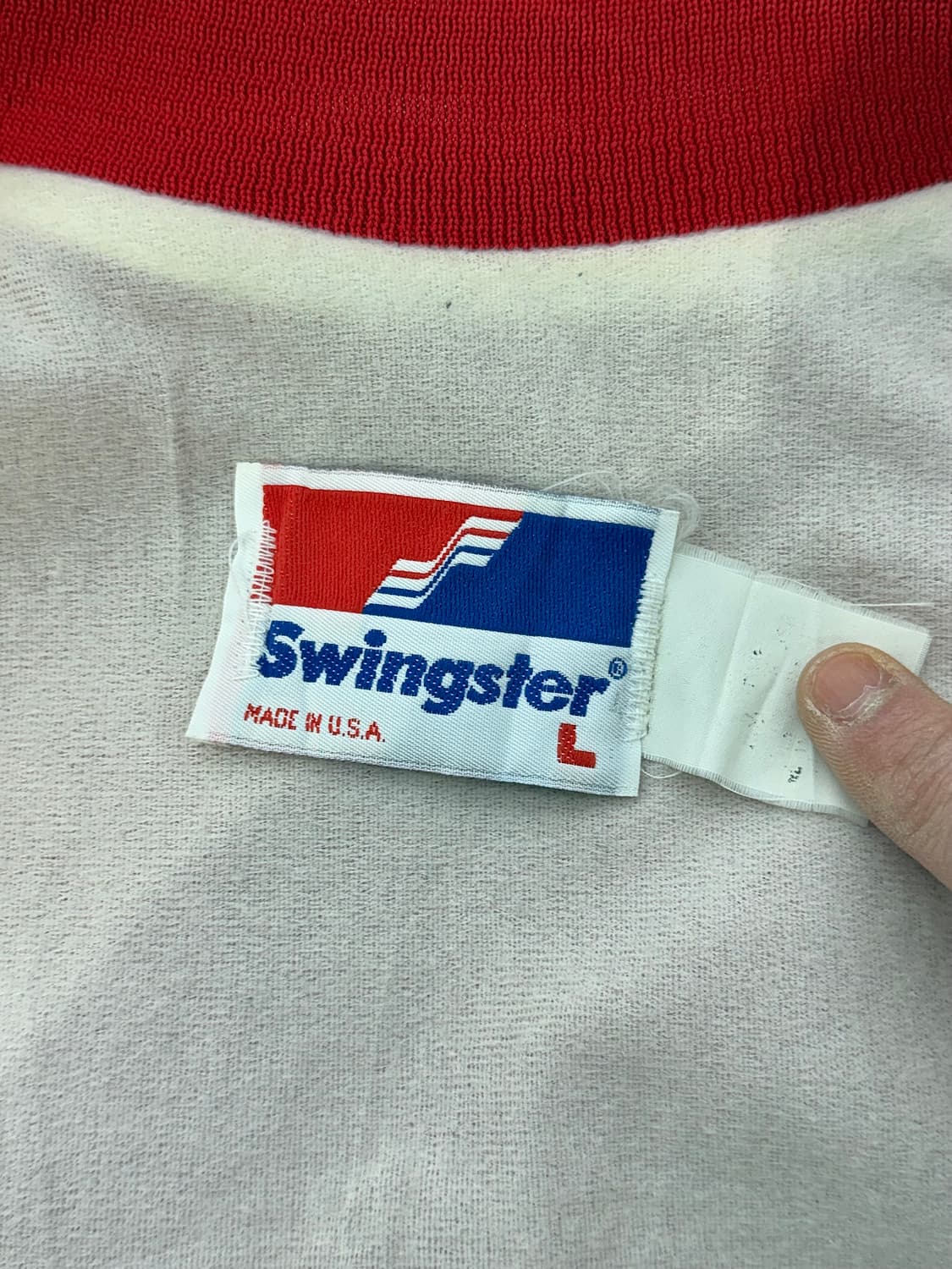 스윙스터 90s 레드 나일론 바시티 자켓 상품이미지7