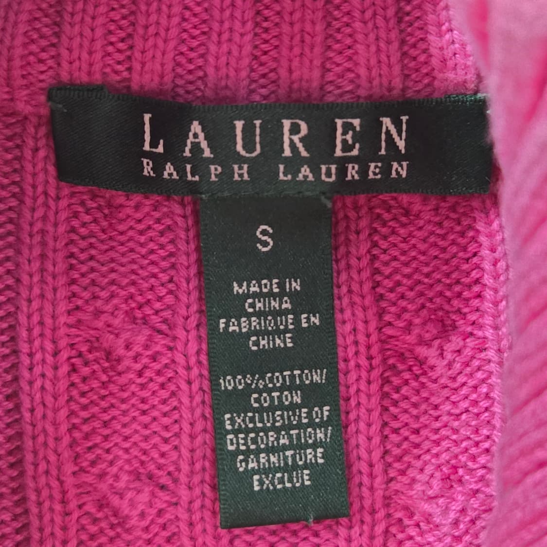 로렌랄프로렌 우먼 케이블 니트 집업 S  상품이미지3