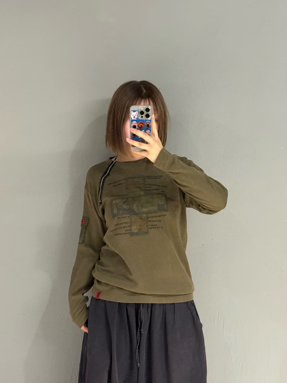 camo pattern cross point long sleeve 상품이미지2