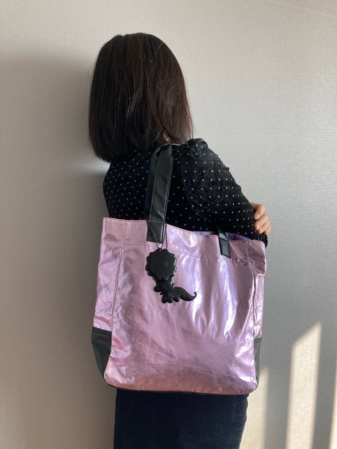 안나수이 나일론 가죽 혼방 토트백 상품이미지1