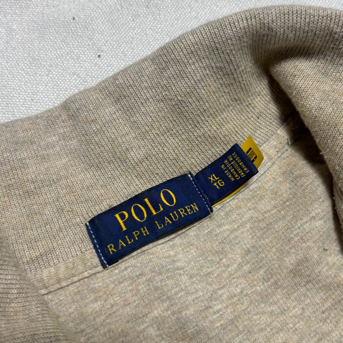 XL 폴로랄프로렌 코튼 아이보리 니트 반집업 상품이미지4