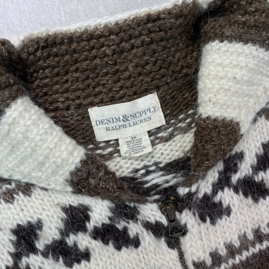 W 95 폴로 랄프로렌 데님엔서플라이 숄카라 코위찬 니트 집업 상품이미지2