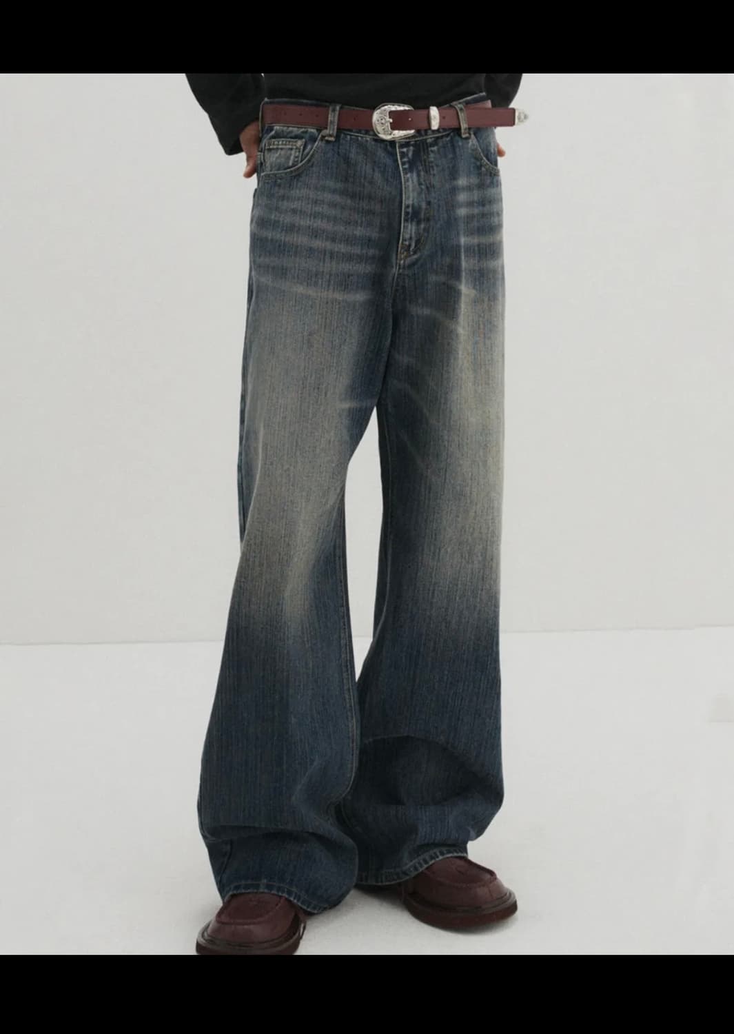 [L] 디앤에스알 DNSR 시그니처 와이드 데님 레트로블루 상품이미지2