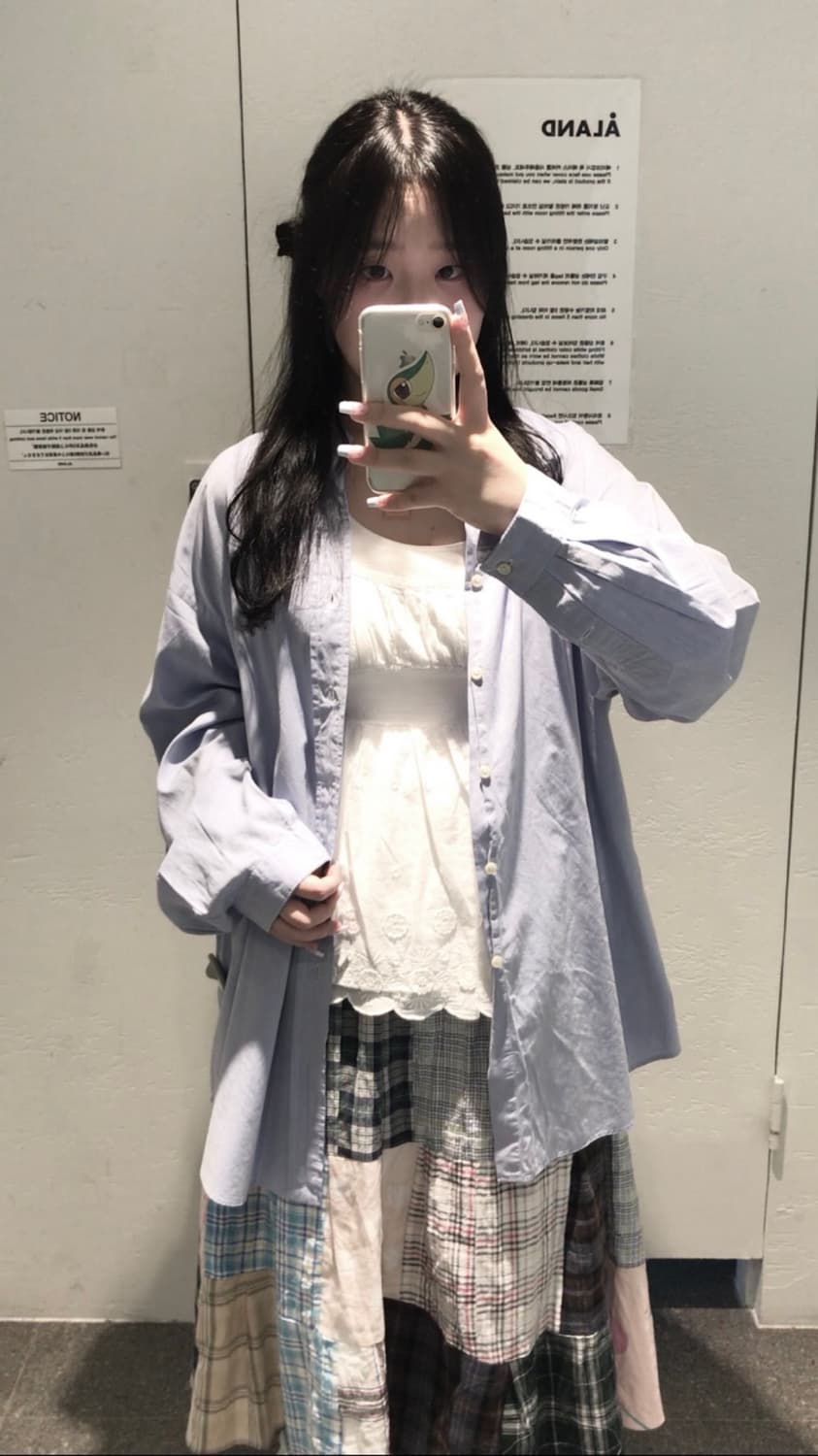 빈티지 블루폴로모리 세트 폴로 셔츠 하구미 모리걸 상품이미지1