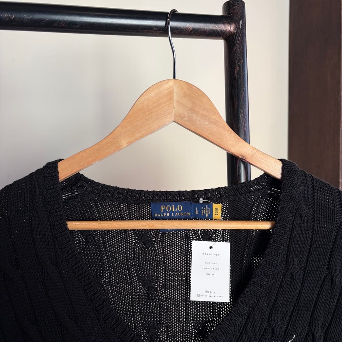 15407 - 폴로 랄프로렌 블랙 케이블 브이넥 니트 상품이미지5