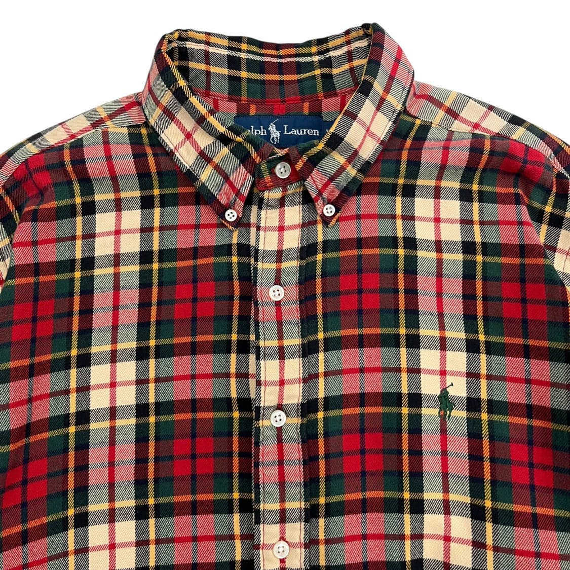폴로 랄프로렌 딥그린포니 타탄체크 울 셔츠 XL 상품이미지4