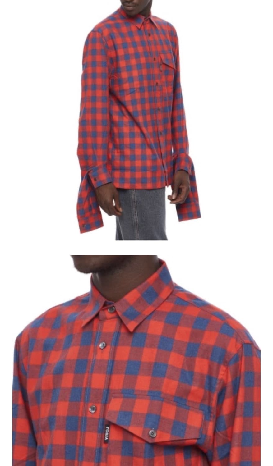 고샤 이중커프 체크셔츠.  상품이미지2