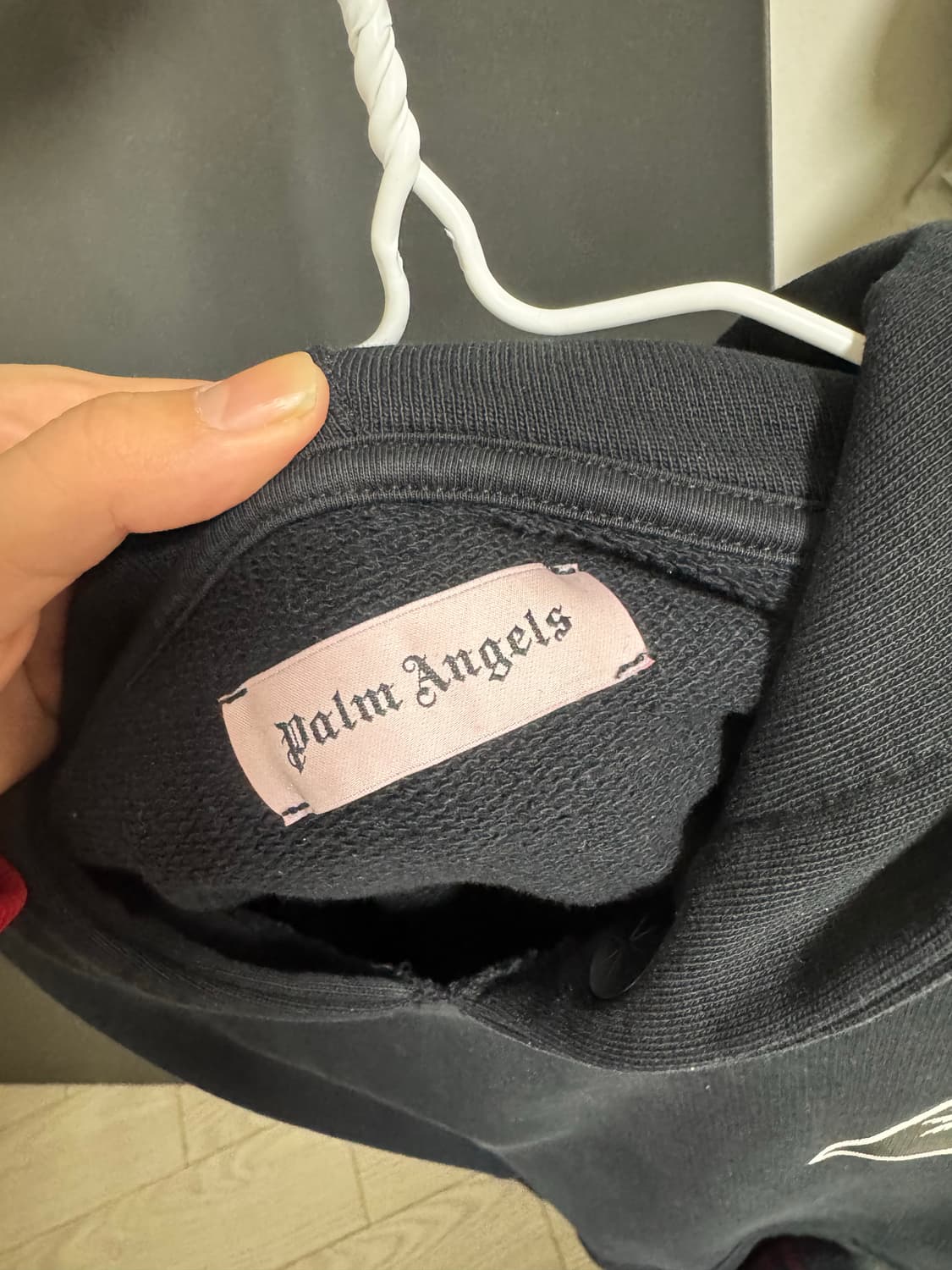 팜 엔젤스 플레임 로고 후드 블랙 S(M) 상품이미지2