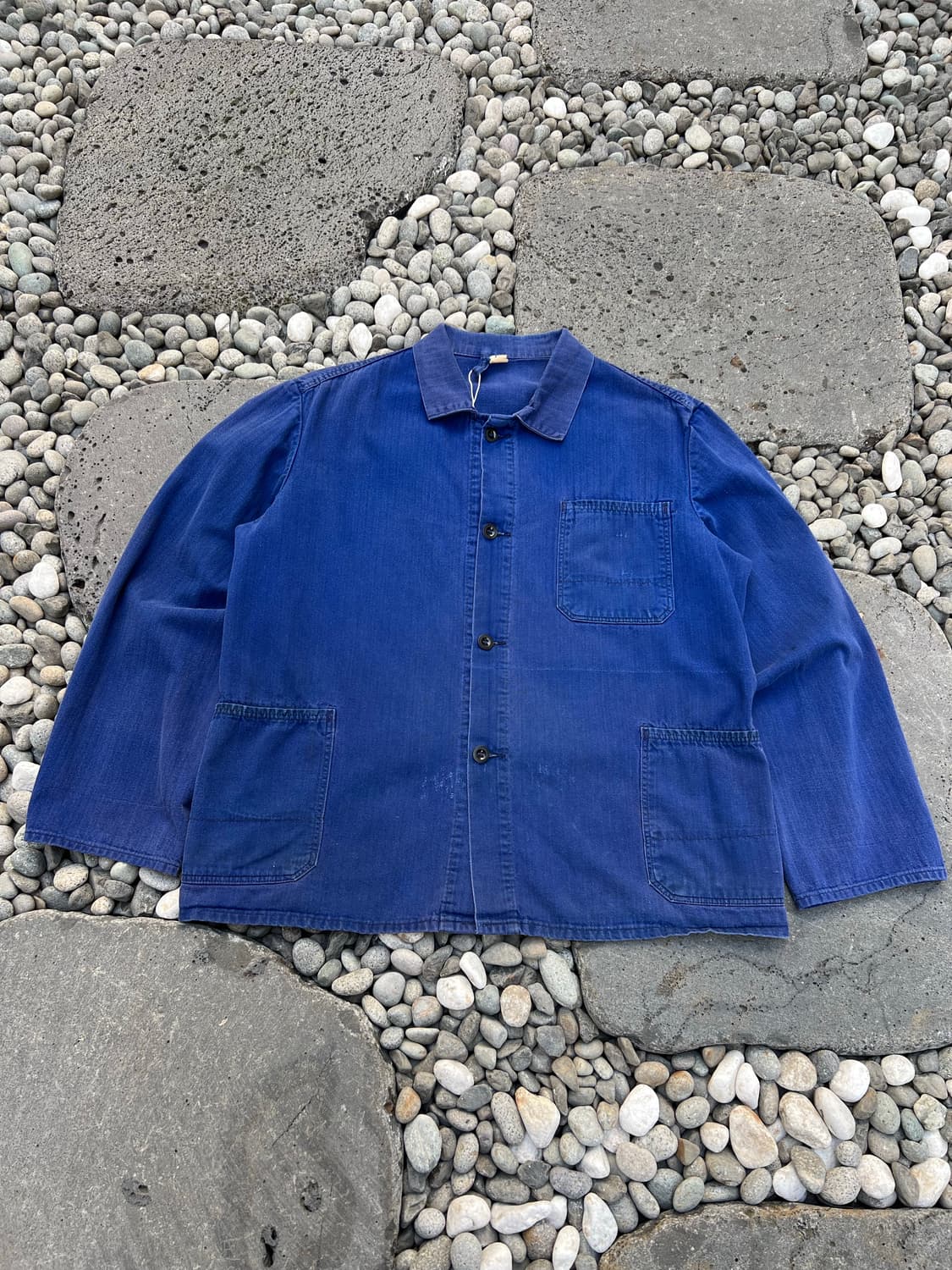 FADED PURPLE BLUE HBT 헤링본트윌코튼 프렌치워크자켓 상품이미지1