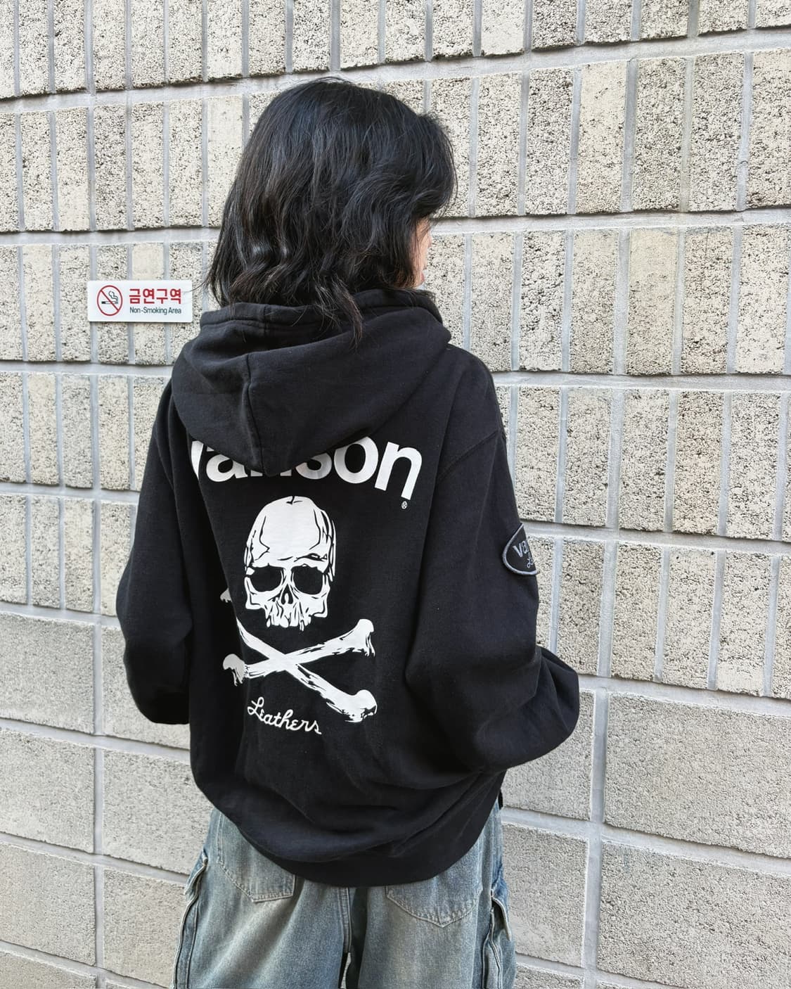 밴슨 오버핏 로고 프린팅 후드집업 상품이미지2