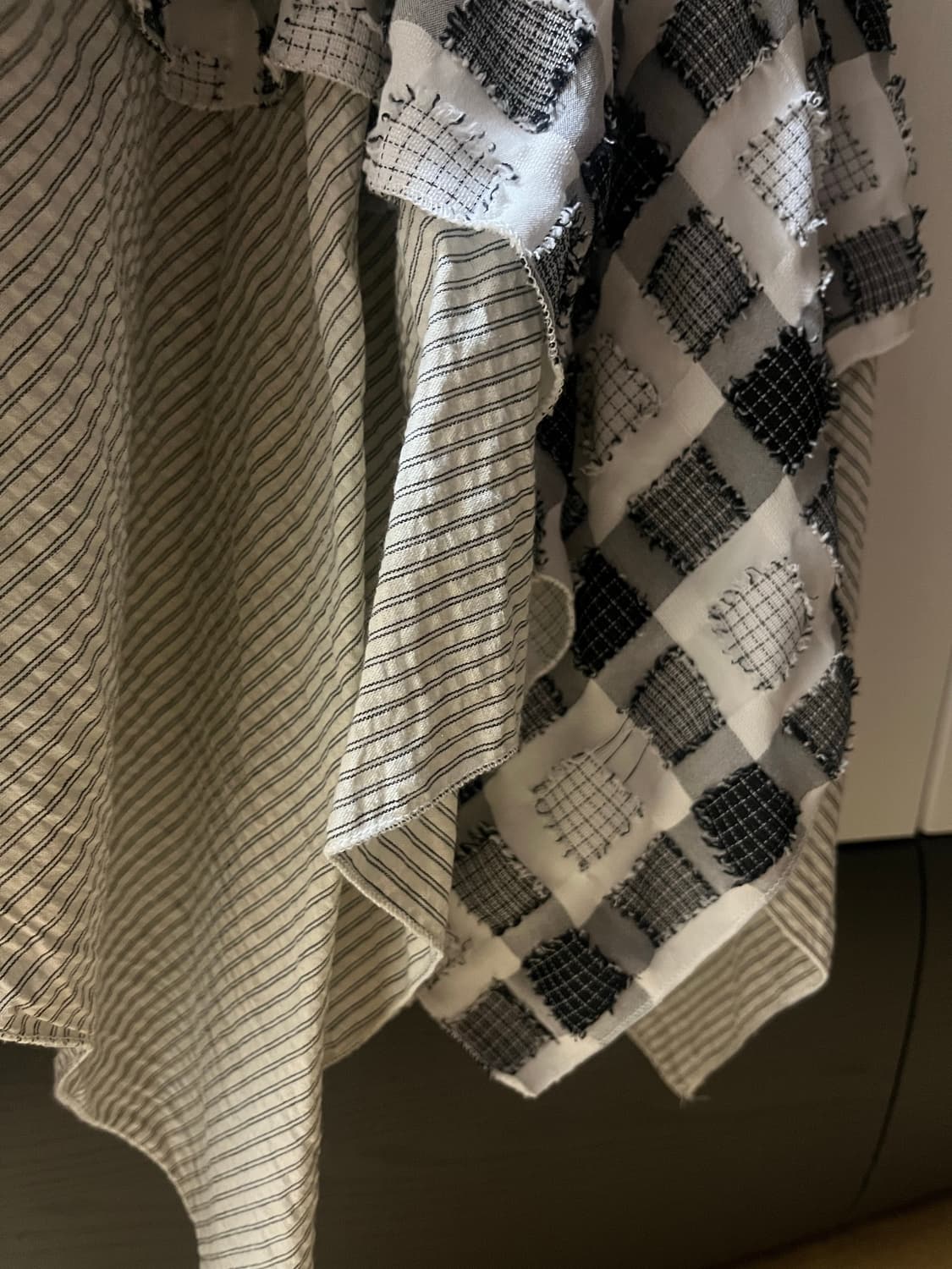 패치워크 패턴 레이어드 스커트 상품이미지3