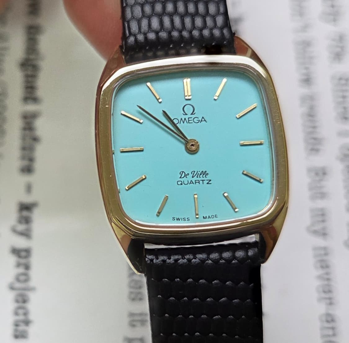 빈티지 오메가 드빌 사각 탱크 민트 쿼츠 여성용 상품이미지1
