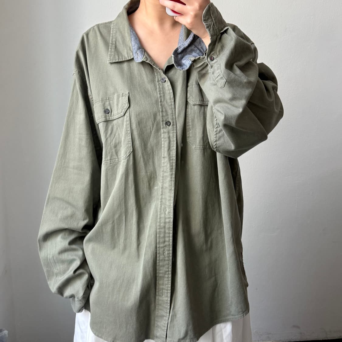 [XXXL] 랭글러 카키 셔츠 상품이미지2