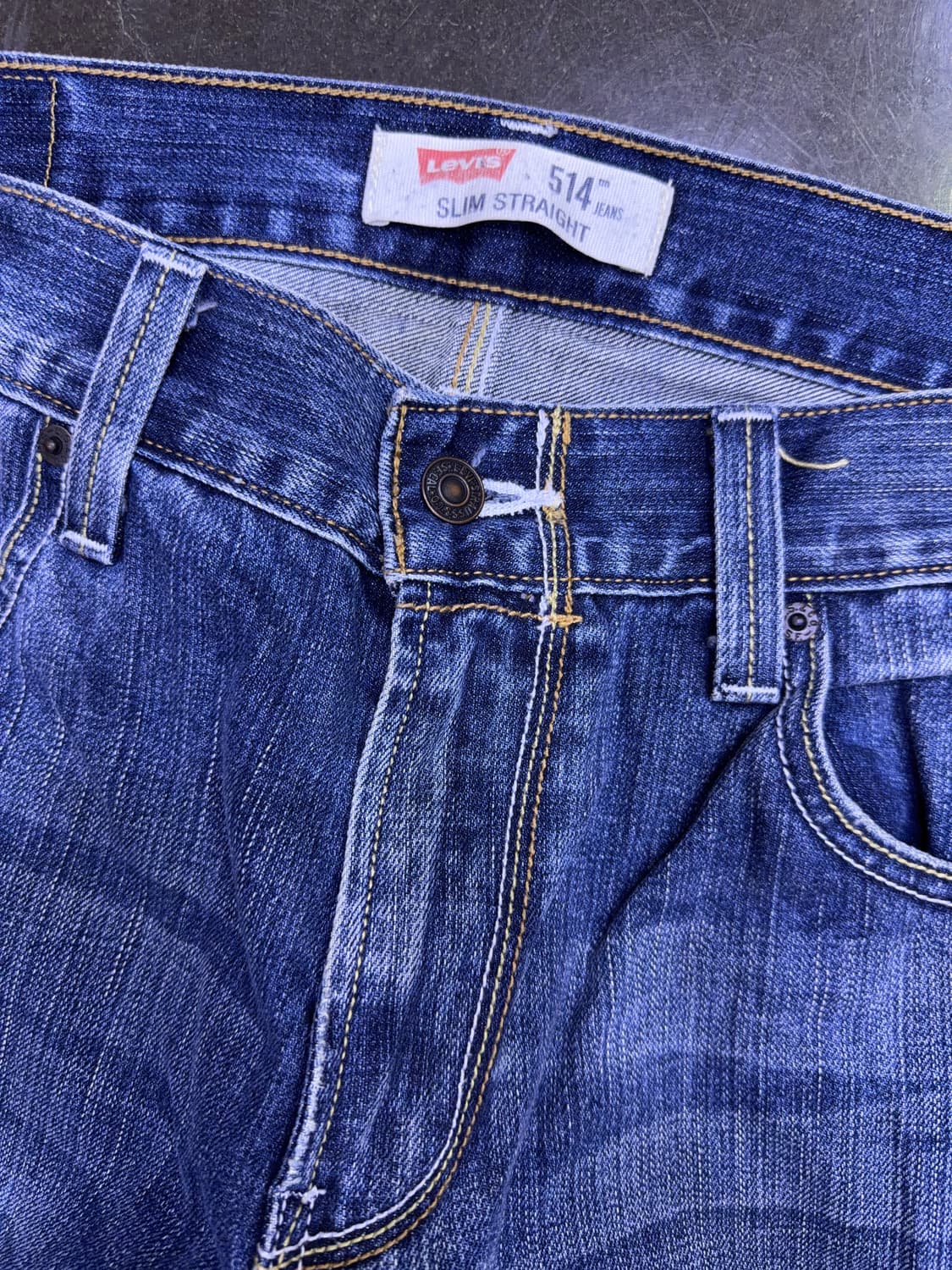 리바이스 514 슬림 스트레이트핏 빈티지 워싱 백포켓 데님팬츠 33 상품이미지5