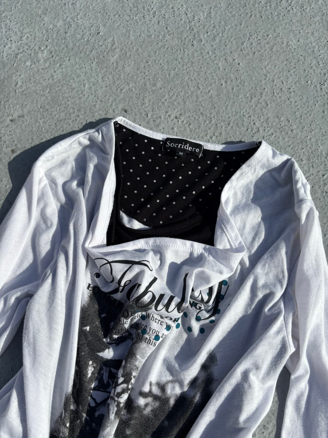 “Sorridere”Y2K Print Layered Sleeve 상품이미지4