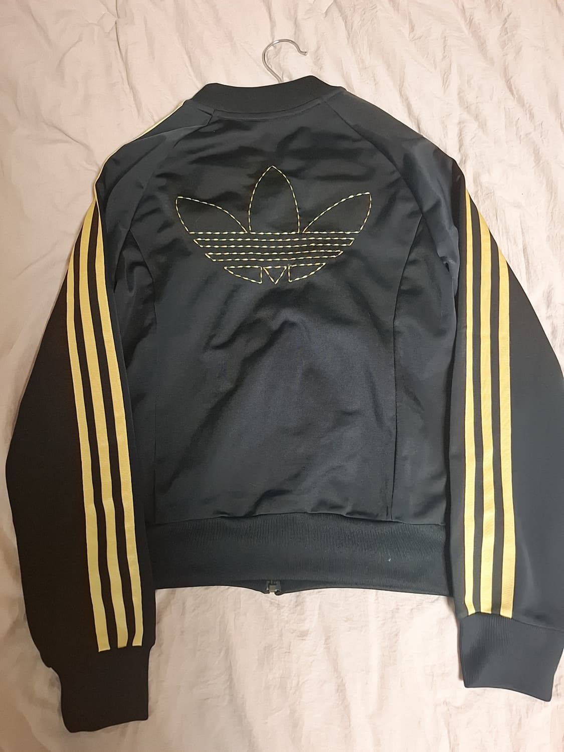 아디다스 거금 파이어버드 빅로고 트랙탑 집업 져지 블랙 금색 상품이미지2