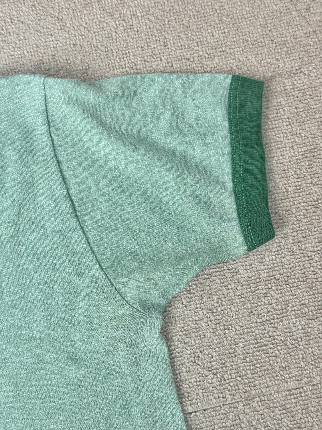 USA 70-80s 싱글스티치 샤롤레 그린 링거 티셔츠 상품이미지4