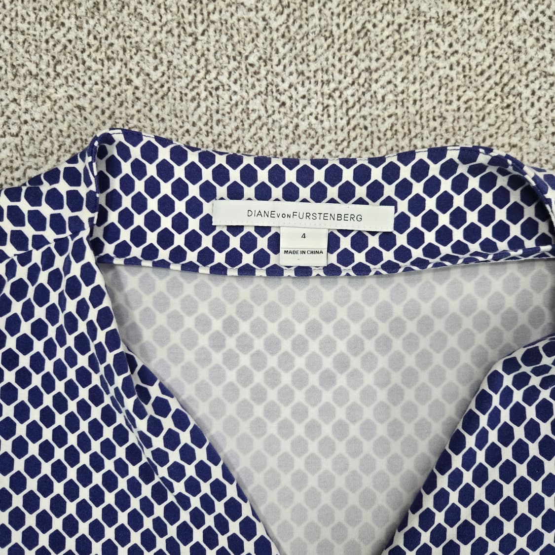 0825 다이앤 본퍼스텐버그 랩 패턴 미디원피스4 상품이미지5