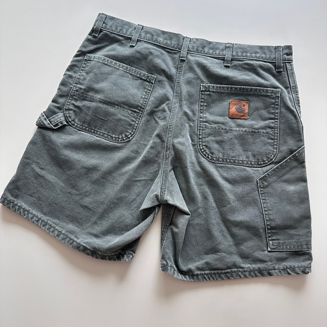 90s 칼하트 모스그린 MADE IN USA 카펜터 워크 반바지 W36 상품이미지4