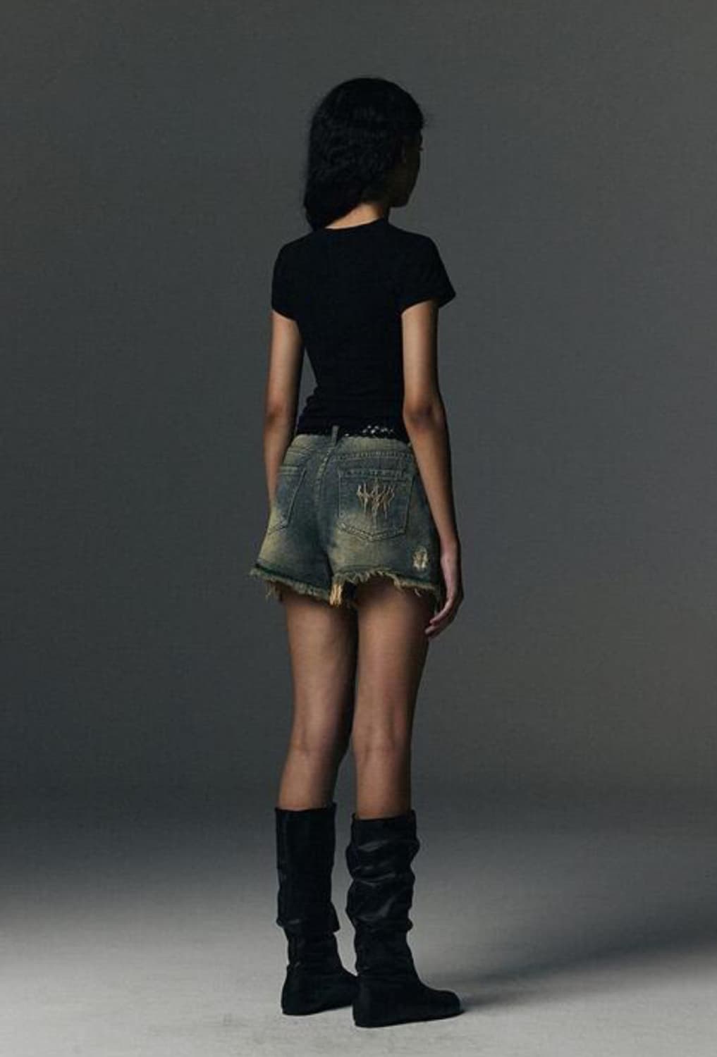 낫포너드 W Trident Logo Micro Denim Shorts 상품이미지4