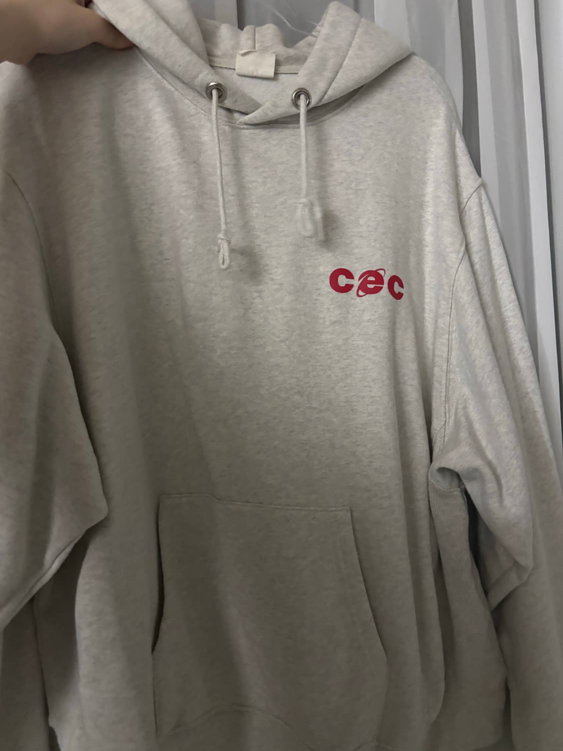 챈스챈스 멜란지 오버사이즈 기모 후드 M 하성운 착용 상품이미지4