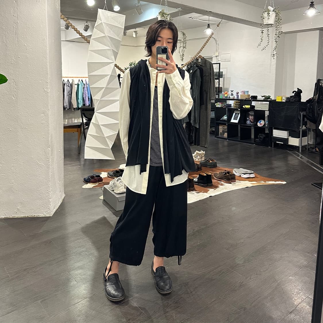 요지야마모토 후드 레이어드 베스트 상품이미지4
