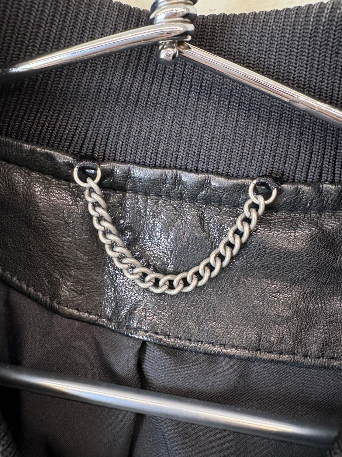 빈티지 y2k 블랙 레더 블루종 자켓 상품이미지7