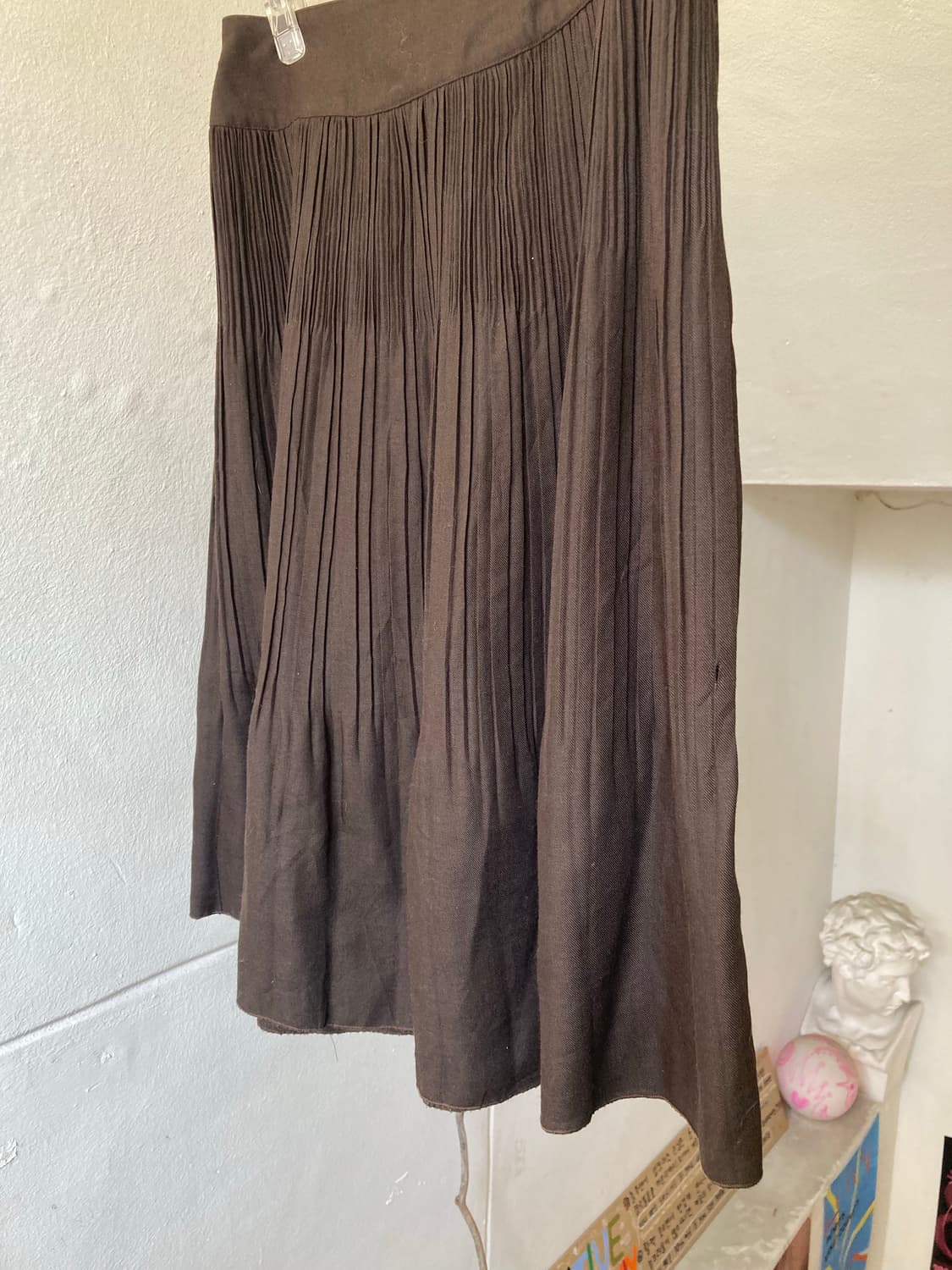 플레어 플리츠 미디 스커트 상품이미지7