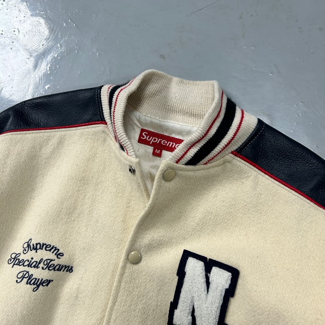 03AW 슈프림 울 레더 바시티 자켓  상품이미지7