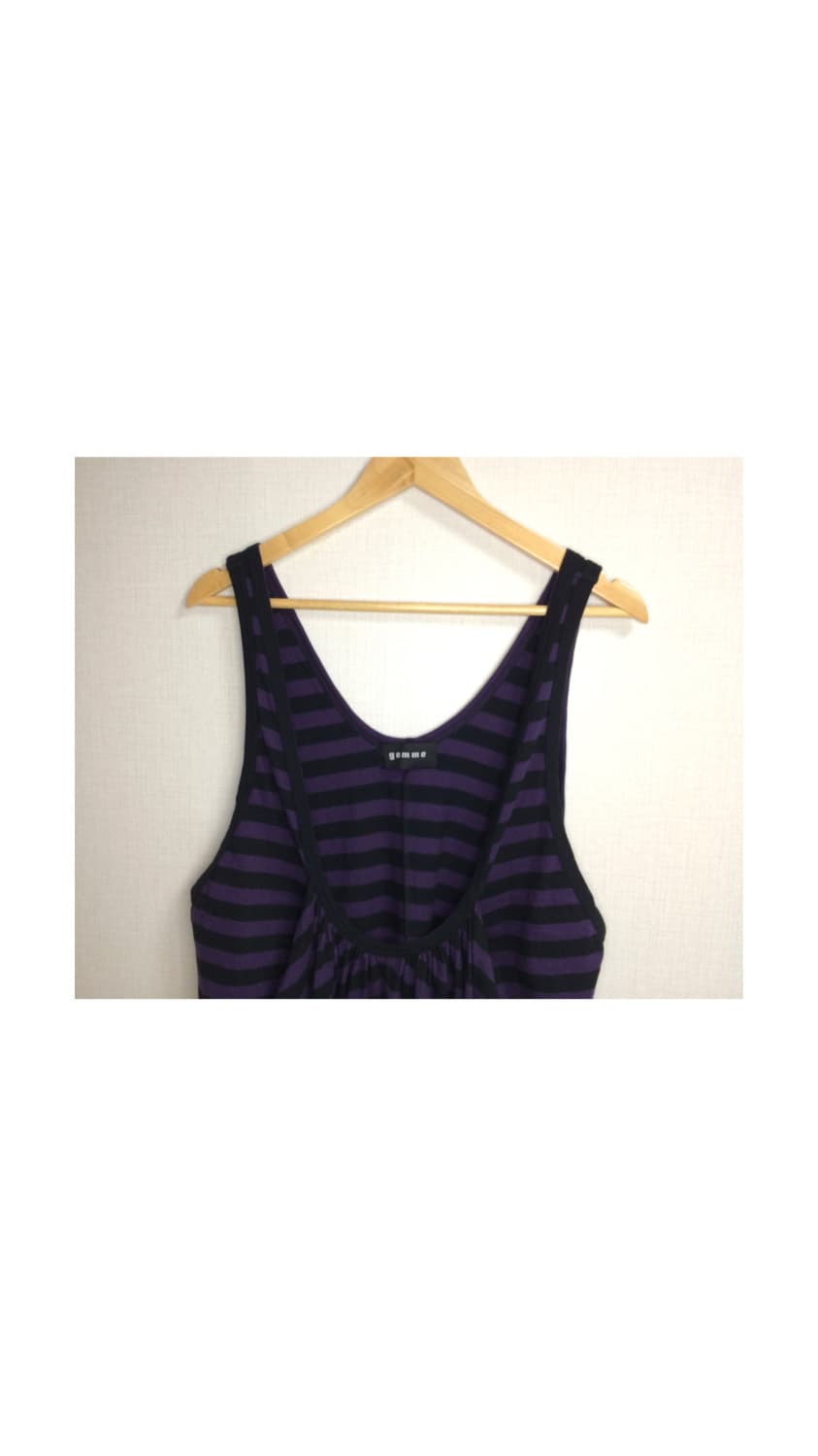 gomme 고무 퍼플 스트라이프 슬리브리스 원피스 튜닉 상품이미지2