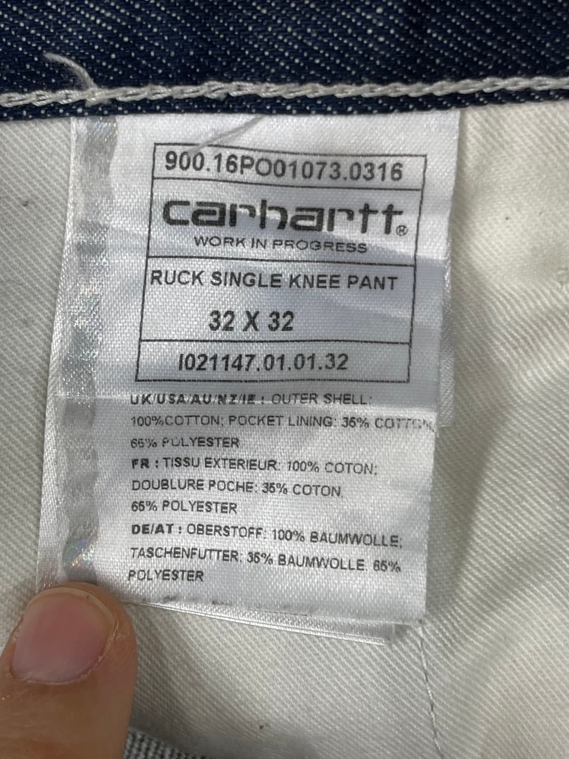 칼하트 WIP Ruck Single Knee 팬츠 32x32 워크팬츠 상품이미지6