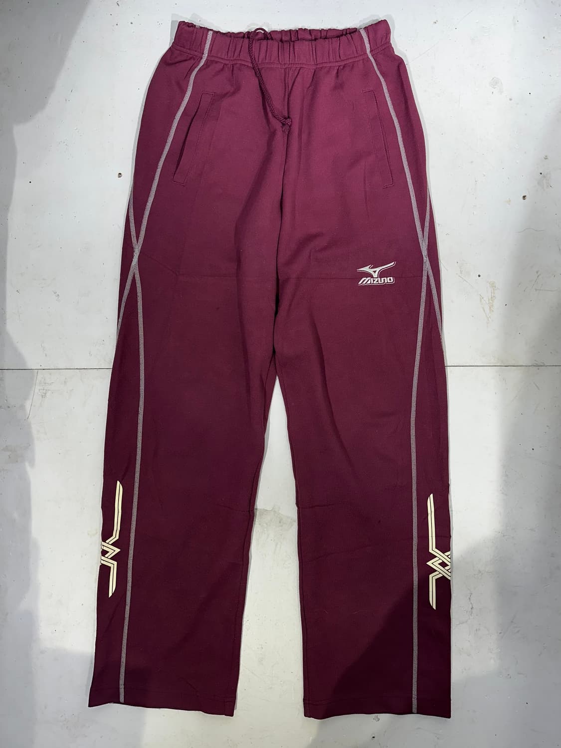 미즈노 버건디 사이드 라인 추리닝 바지 트레이닝 팬츠 L 상품이미지4