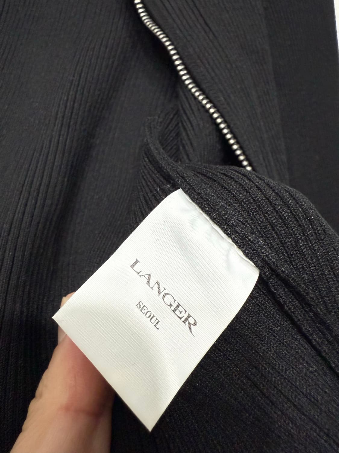 랑거 LANGER 리브드 투웨이 니트 집업 free 상품이미지8