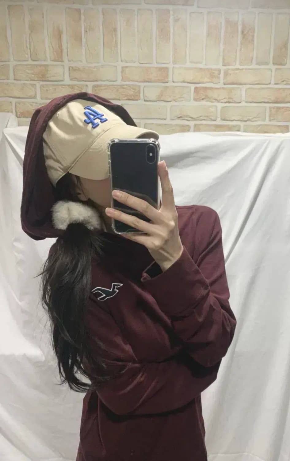 홀리스터 후드티 ,버건디,L 상품이미지6