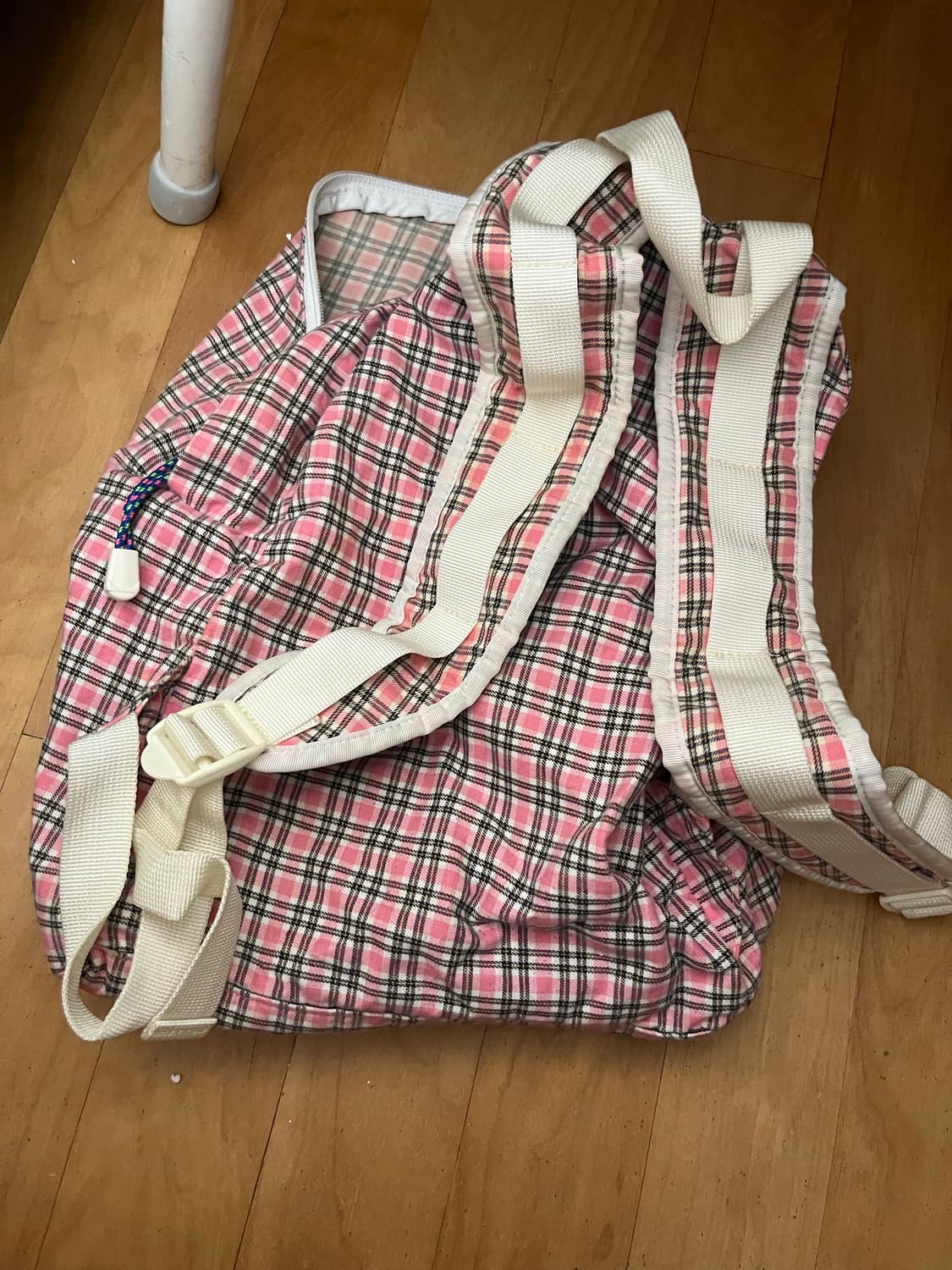 빈티지 딸기 체크 백팩 상품이미지4