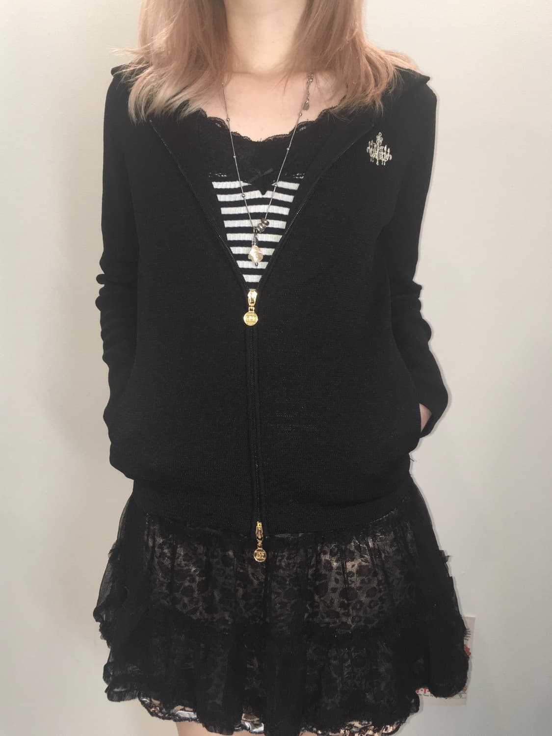 jpn vintage dark punk handwork hood zipu 상품이미지3