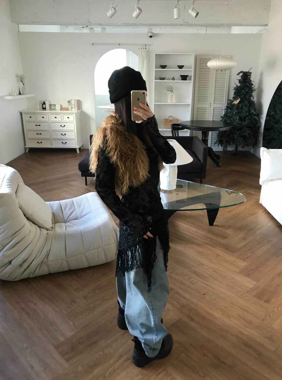  vintage brown fur vest 상품이미지1