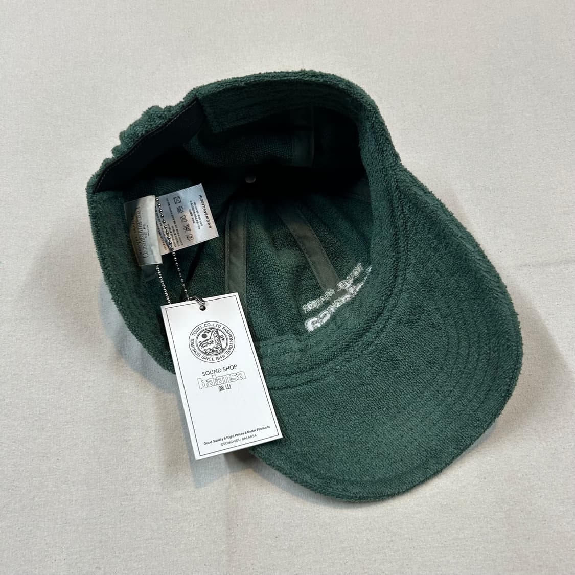 S/M 발란사 타월 볼캡 그린 미사용품 상품이미지6