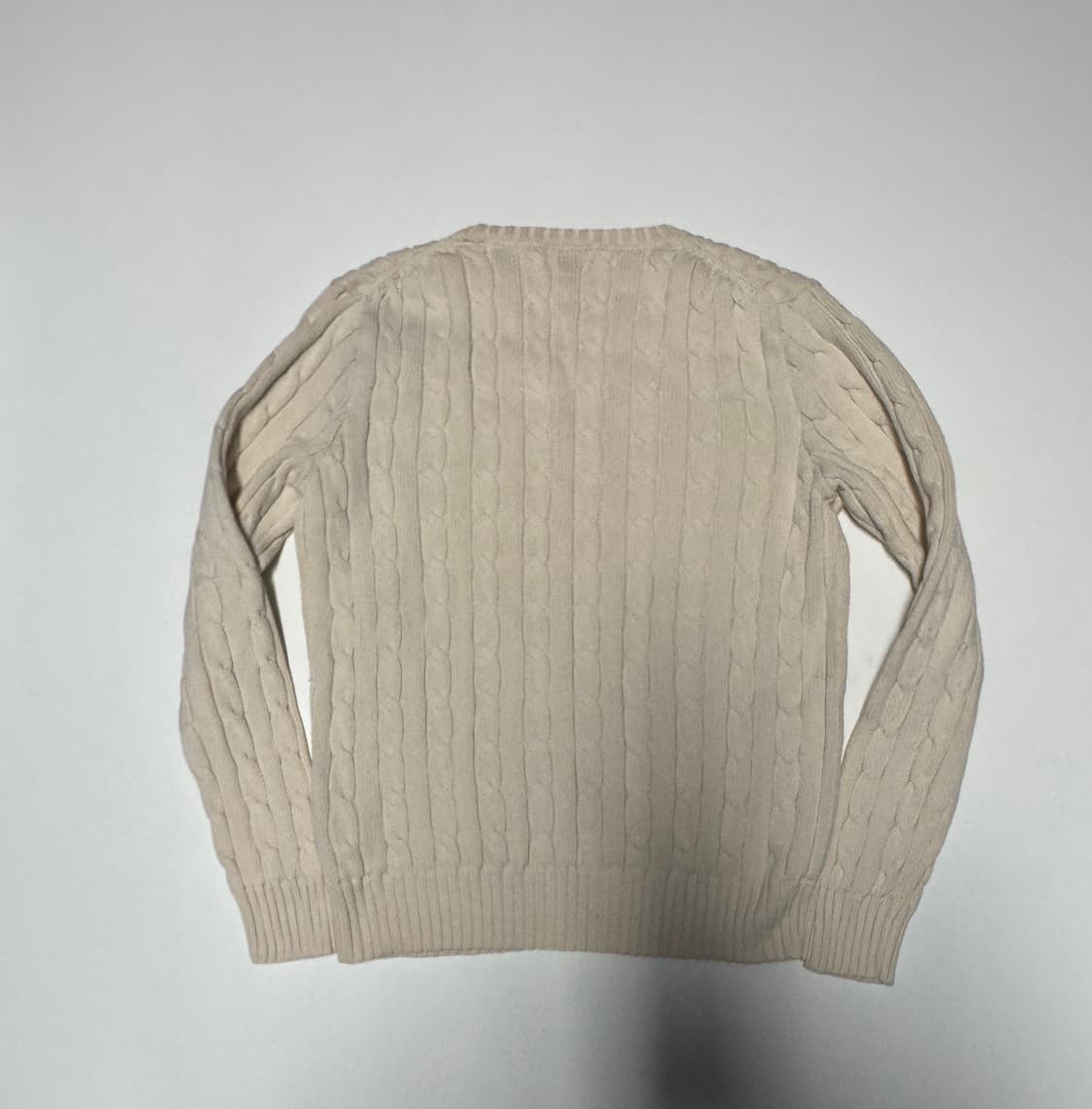 여성 폴로 랄프로렌 꽈배기 케이블 코튼 크롭 니트 S 아이보리 상품이미지2