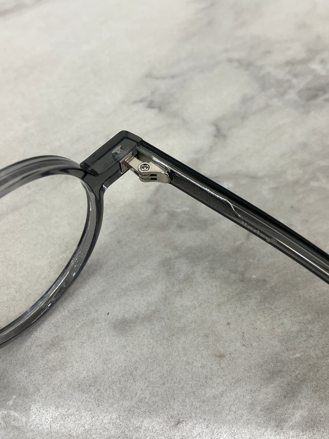 B61 HL 유광 그레이 라운드 뿔테 안경7671 상품이미지3