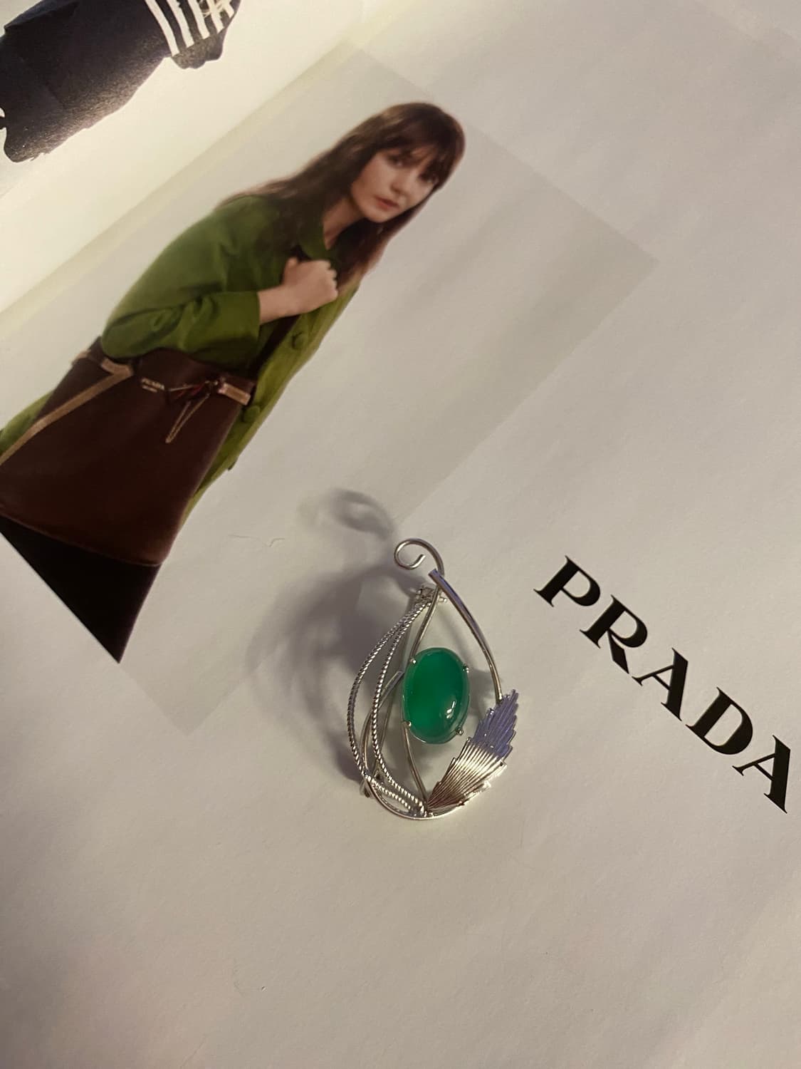 빈티지 그린 유색 브로치  상품이미지1