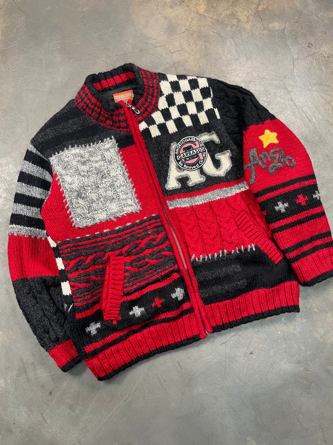  빈티지 울 니트 집업 상품이미지2