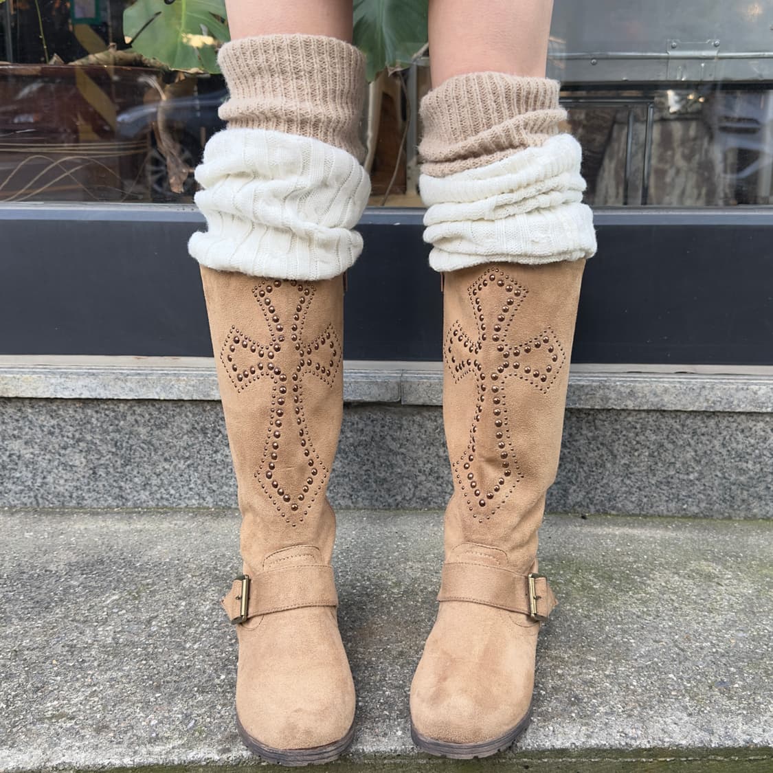 00s 크로스 인조 스웨이드 라이딩 부츠 상품이미지1