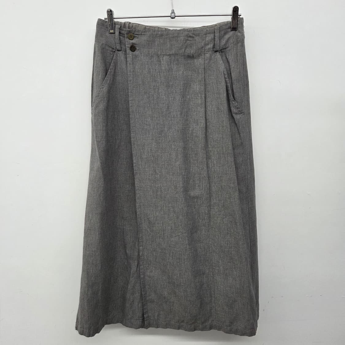 이세이미야케 회색 랩 스커트 바지 허리28in(뒷밴딩) 상품이미지2