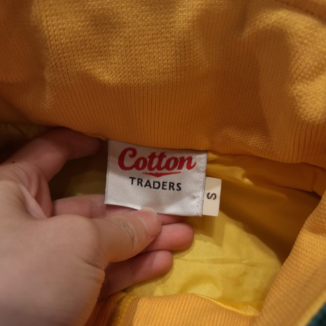 COTTONTRADERS 그린 옐로우 럭비자수 히든후드 올드스쿨 바람막이 상품이미지7