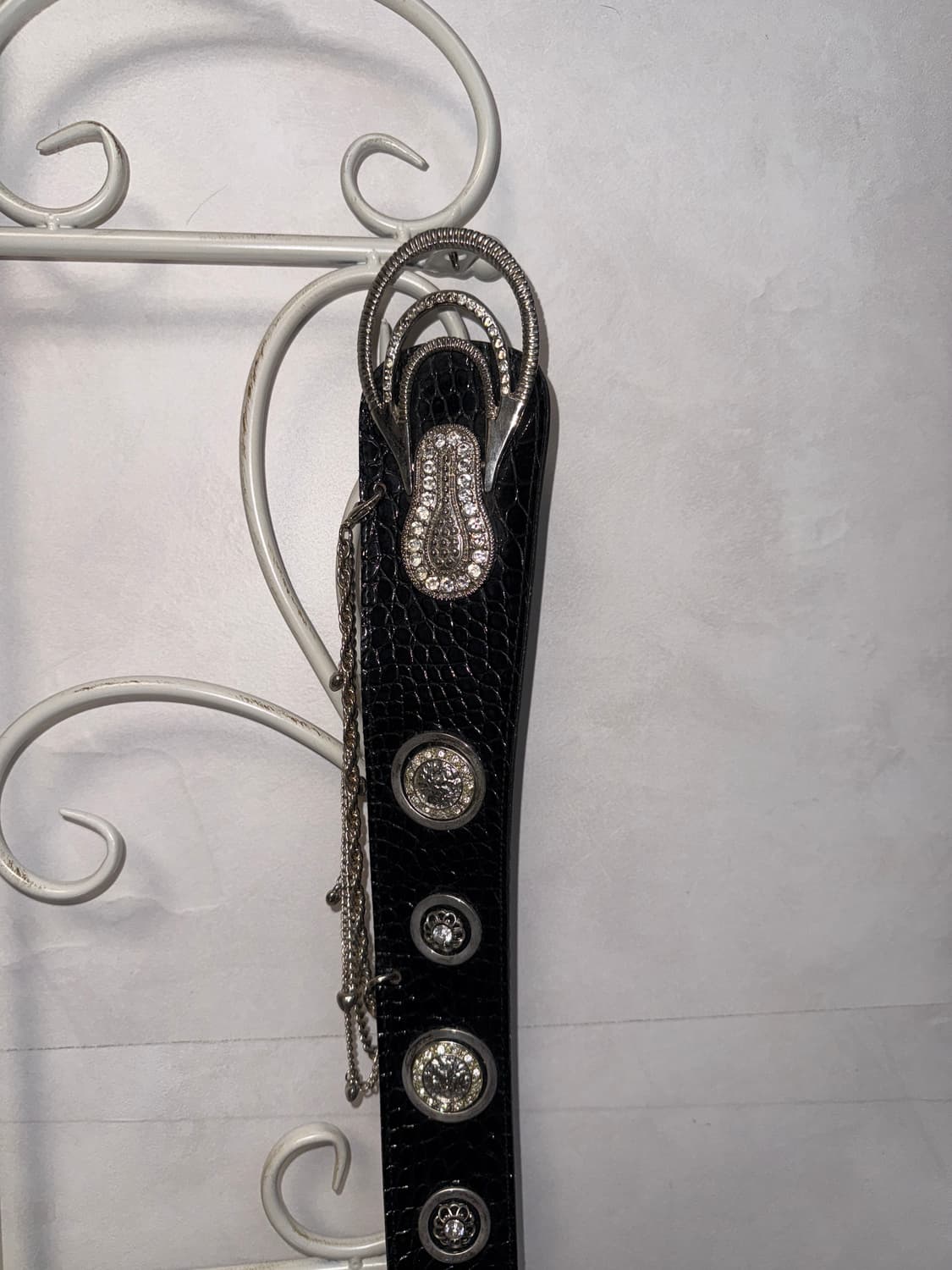 Black python oriental cubic chain belt 상품이미지6