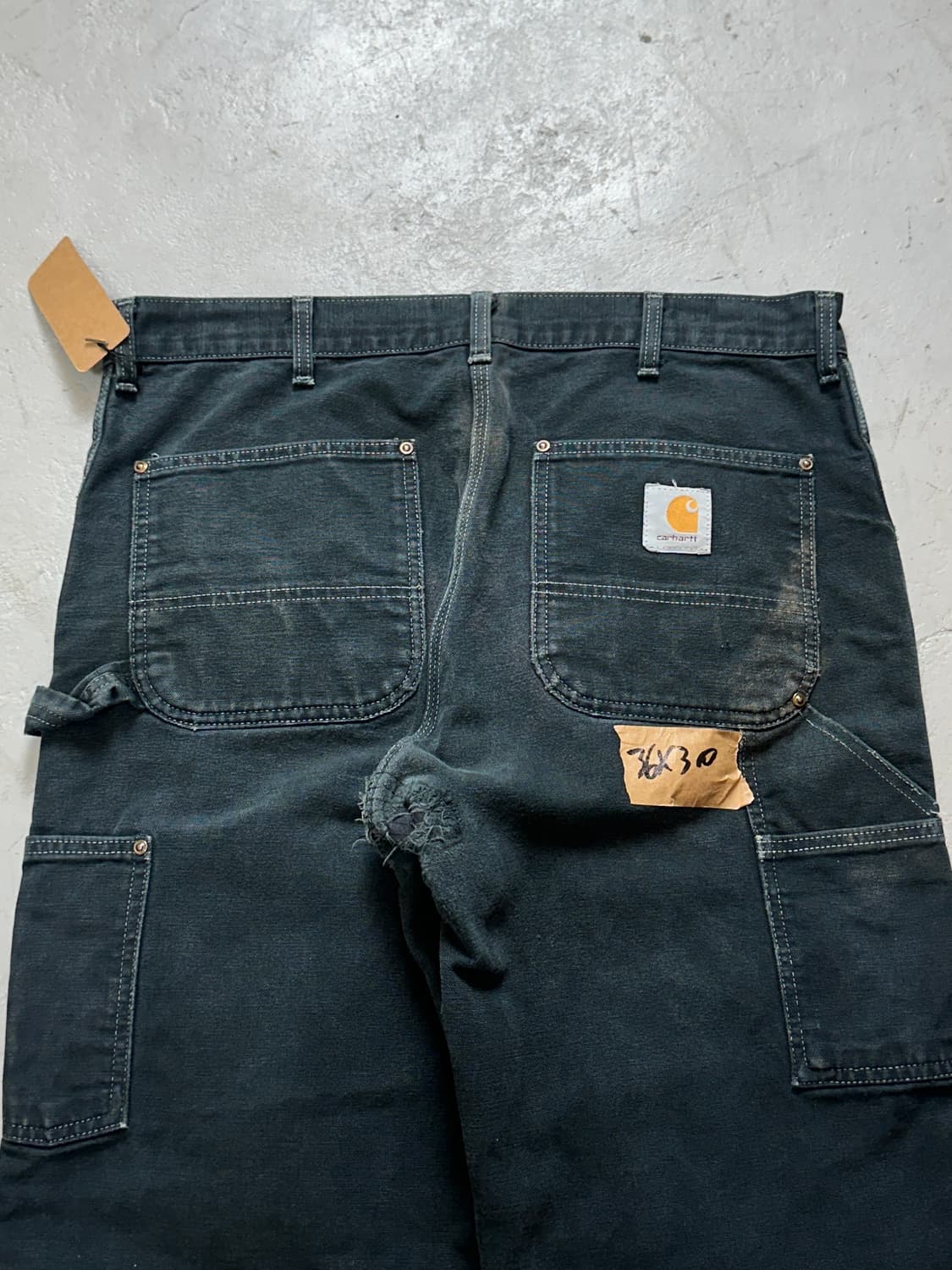 90's OG USA 칼하트 더블니 블랙 칼하트 썩블니 워크팬츠 상품이미지7